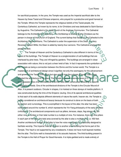 Architecture of The Temple of Heaven and Canterbury Cathedral