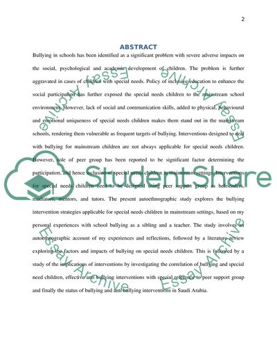 Interventions Designed to Deal with Bullying in School