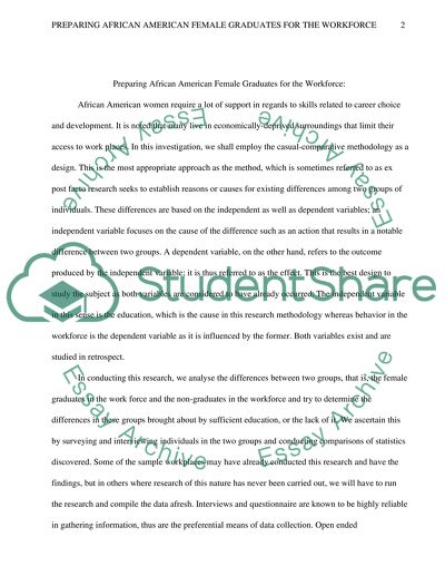 Preparing African American Female Graduates for the Workforce