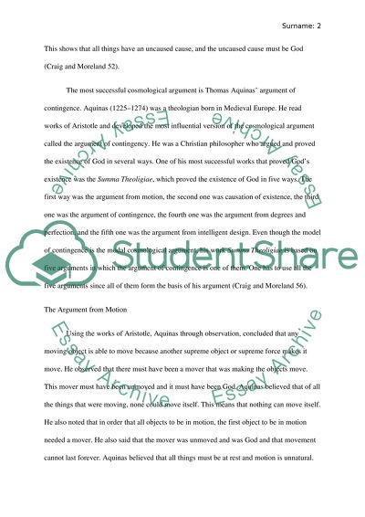 Cosmological Argument. The forms of cosmological arguments