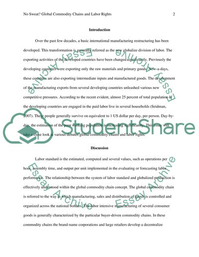 Global Commodity Chains and Labor Rights