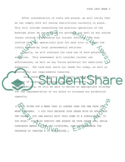 Memorandum to Karen Saunders