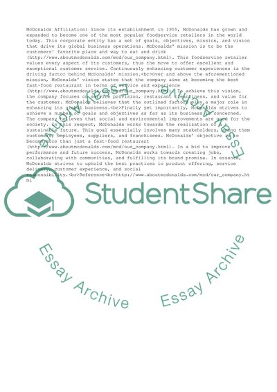 Enhancing Customer Experiences in McDonalds