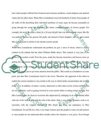 Miss Lonelyhearts and the Depression