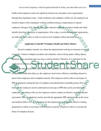 Assist with compliance with Occulpational health & safety and other relevant laws