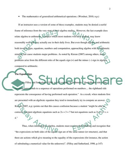 Teaching and Learning Algebra