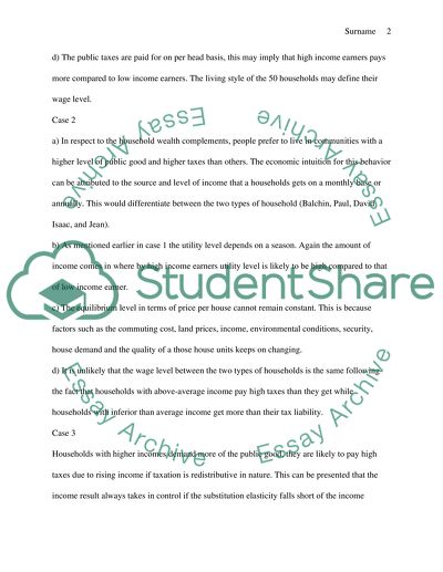 Urban economics homework