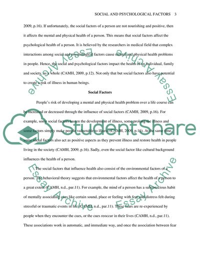 Psychological and Social Factors That Influence Health