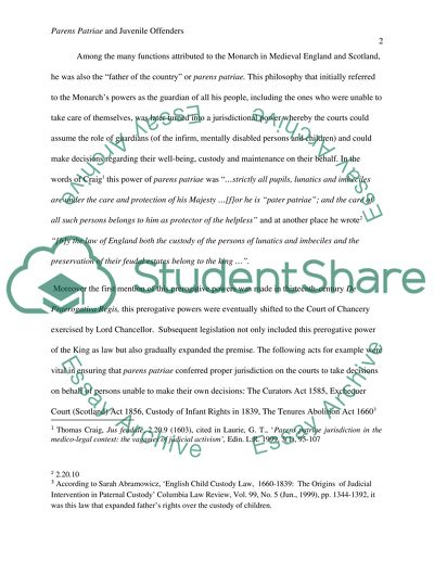 Parens Patriae and Juvenile Offenders