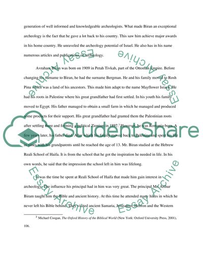 Biographical Issues of Dr. Avraham Biran