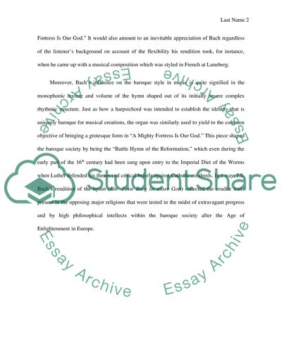 A Mighty Fortress Is Our God by J. S. Bach A Musical Report