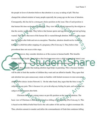 Abortions - Pro-Life and Pro-Choice