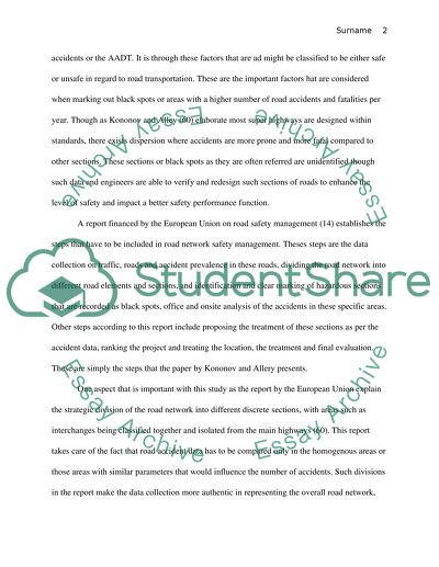 Level of service of safety (critical review)