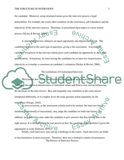 The Structure of Interviews