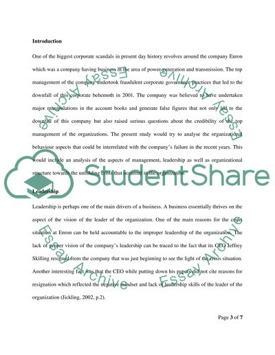 Examining a Bussiness Failure