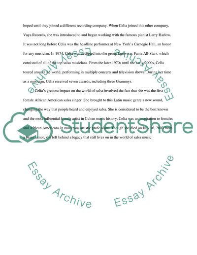 The Career of Celia Cruz