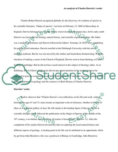 An Analysis of Charles Darwins Works