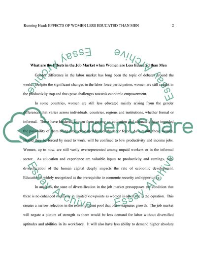 What are the effects in the job market when women are less educated than man