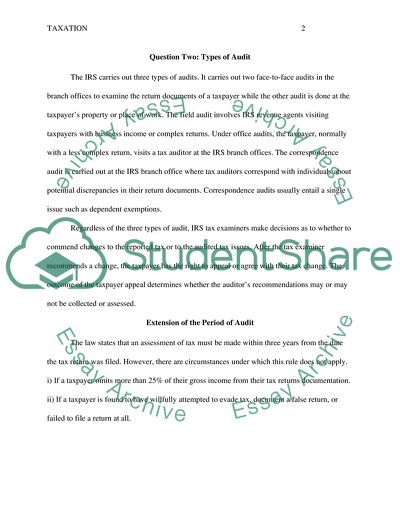 Taxation - Assignment 2