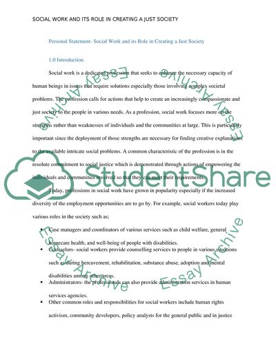 Social Work and Its Role in Creating a Just Society