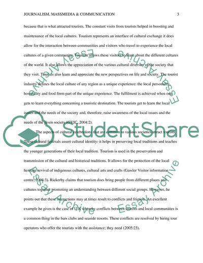 Modern Tourism Industry and Its Impact on the Places Visited