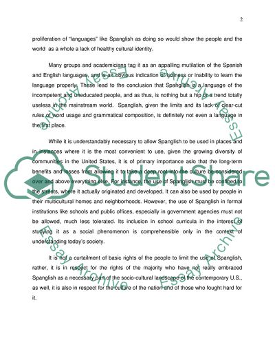 Spanglish as a Natural By-Product