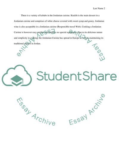 Jordanian Cuisine Issues