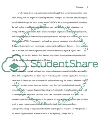 Ways companies alleviate stress and its effect on productivity