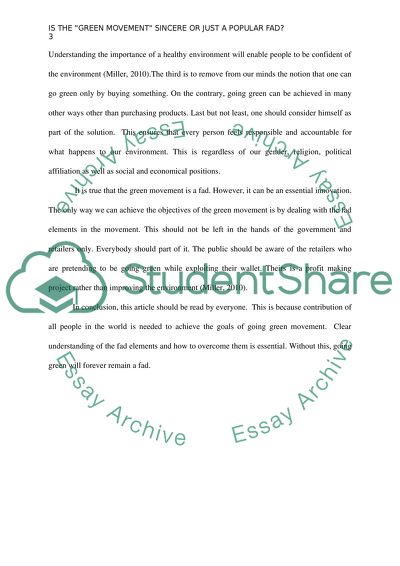 Is the green movement sincere or just a popular fad