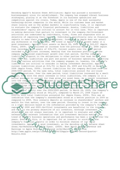 Decoding Apples Balance Sheet