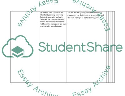 Literature Analysis Chart: Filet of Soul by J. California Cooper