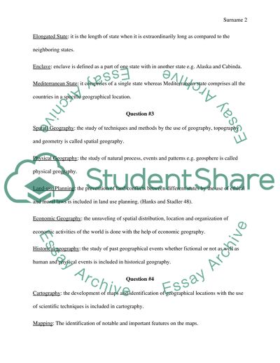 a level geography essay examples