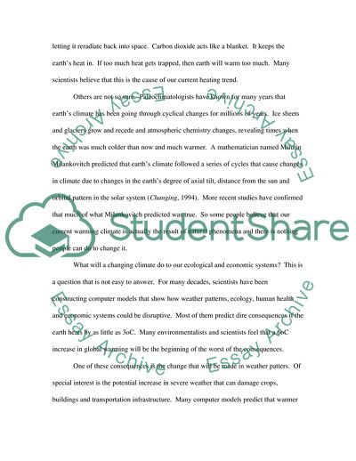 Climate Change Caused by Global Warming