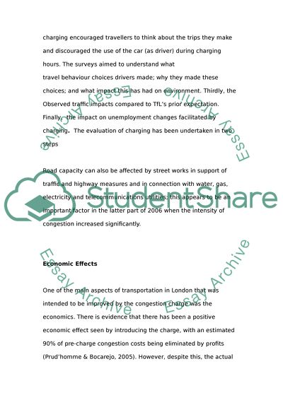 The impact of London congestion charge,an economic view