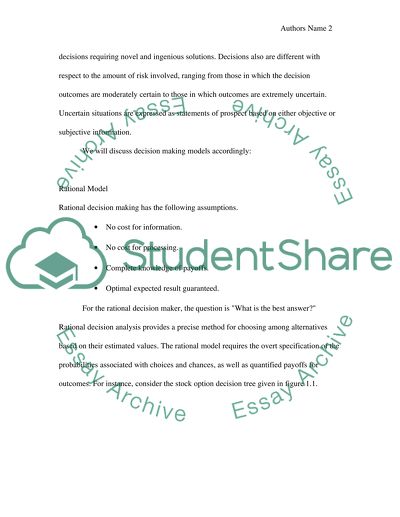 Strategic Analysis and Decision Making