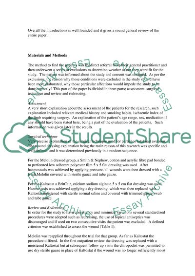 Types of wound dressings chart picture