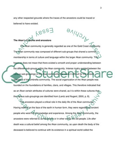 Ancestral Veneration of the Akan Community