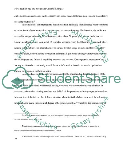 New Technology and Social and Cultural Change