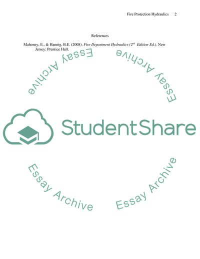 Fire Protection Hydraulics