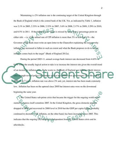 Evaluation of the 2011 Policy of the Bank of England