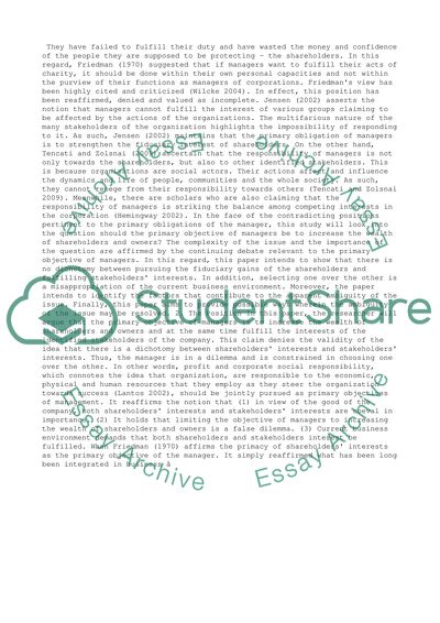 Should the primary objective of management be to increase the wealth of shareholders and owners