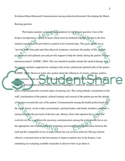 Evidenced-Based Research Communication among Health Professionals