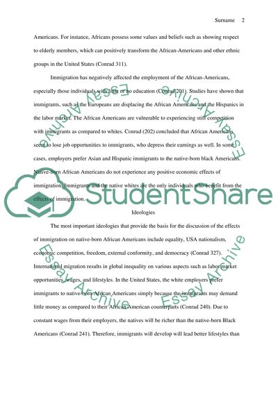 Amalgamation Theory of Immigration