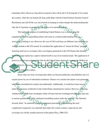 Sovereignty as Important Aspect to a Nation States Government