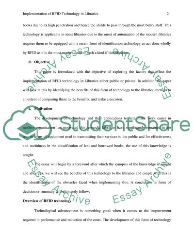 Implementation of RfId Technology in Libraries