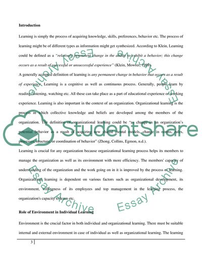 How the enviroment plays a role in learning
