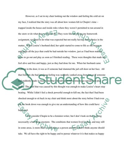 Reading Reflection on Story of an Hour