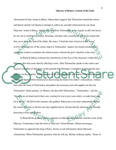 Odyssey of Homer: Actions of the Gods