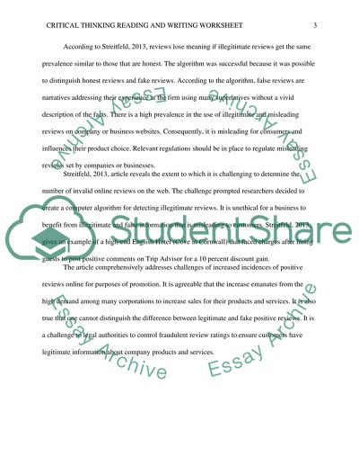 Positive Reviews Online for Purposes of Promotion