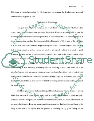 Challenges of Urbanization in the Gulf Cities